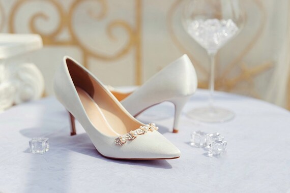 White silk wedding shoes new arrivals