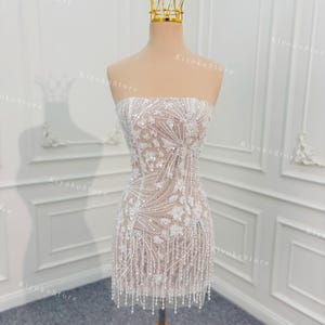 the white gold diamond dress Azazie Idony Diamond White Champagne A-Line V-Neck Sequins Sequins Dress  Ready to Ship