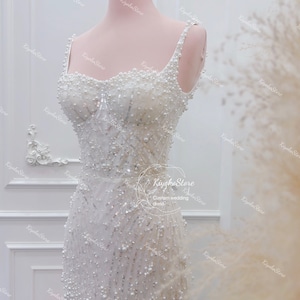 Gorgeous Beaded Reception Dress. Luxurious Party Dress. Beaded Luxury Short Wedding Dress