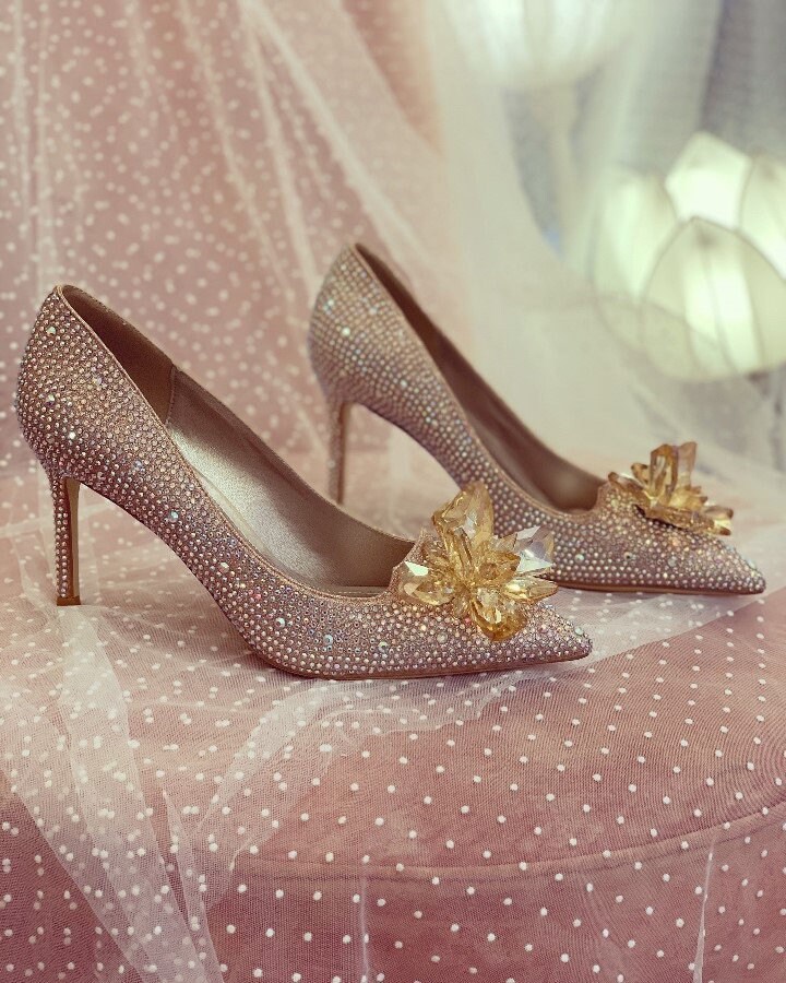 Glass Shoes High Heels Wedding Set Valentine's Day Christmas