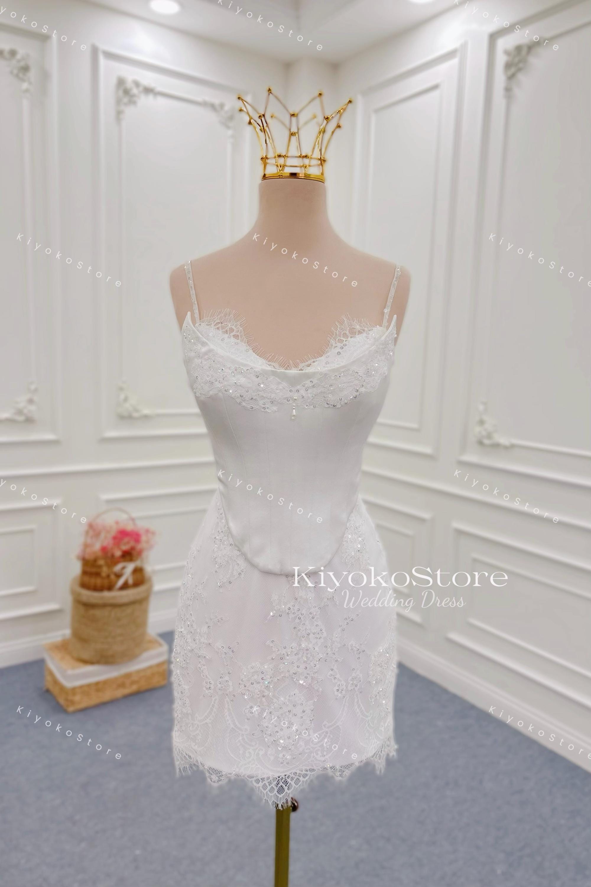 Corset wedding dresses. Lace wedding dresses. Beaded wedding dresses. Custom wedding dresses. Short wedding dresses. Straps wedding dresses.