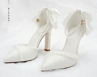 Metallic bridal wedding shoes. Artificial leather wedding shoes. Party shoes 10cm high.