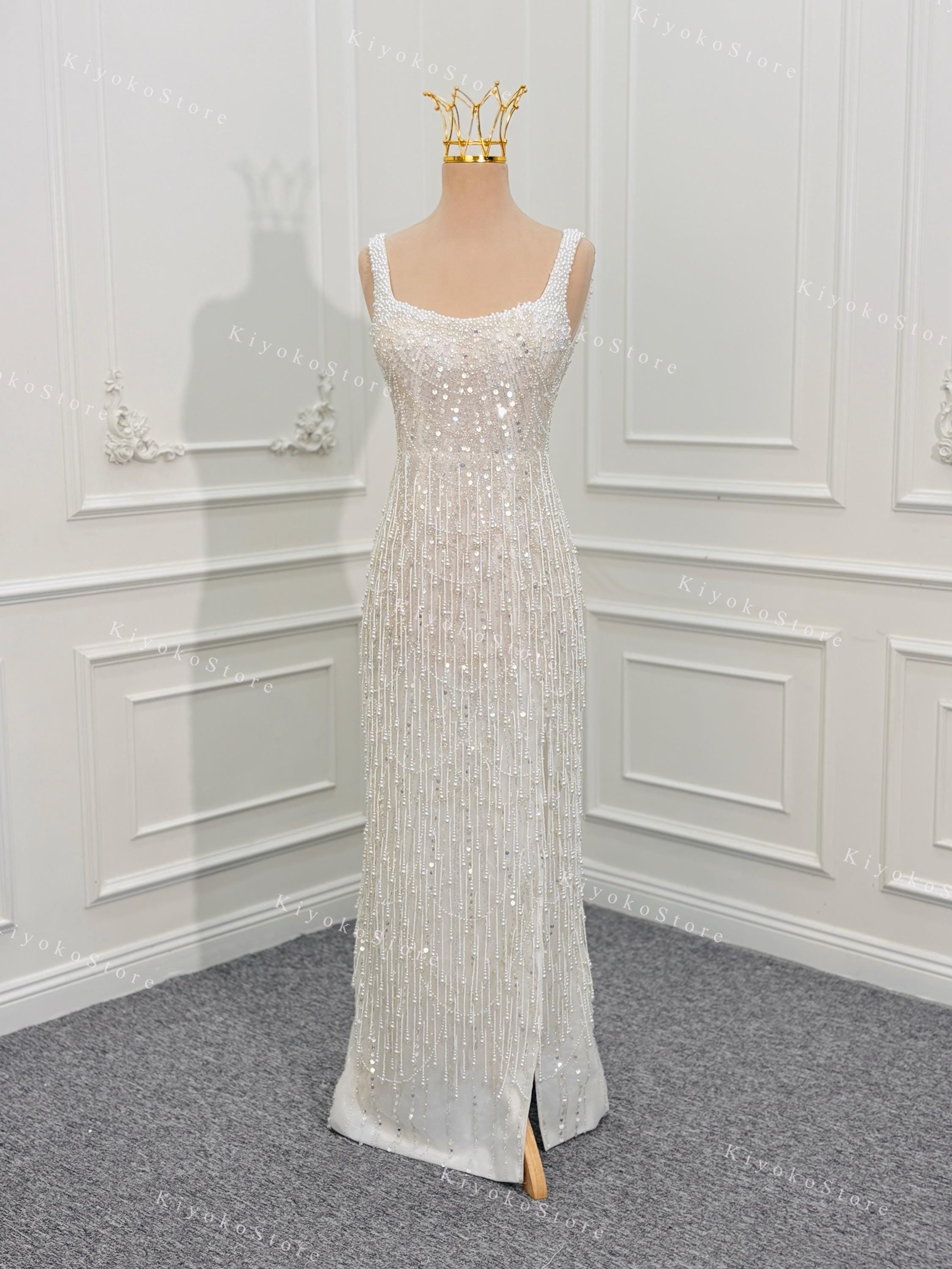 open lace back dress Bright Yellow Single Shoulder Sparkly Prom Dresses with Slit Sheath Formal Dress Party Dress ARD2903 main image 1