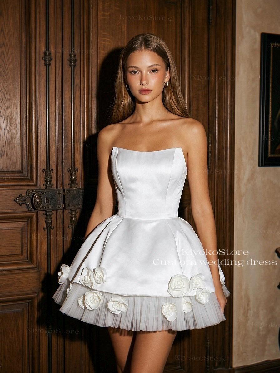 White Corset Mini Wedding Dress - Etsy
