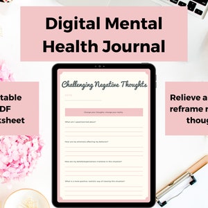 Psychische Gesundheit Journal digital, Therapie, Arbeitsbuch, printable, Goodnotes Journal, Angst Relief, digitales Tagebuch, Angst Journal, iPad Journal