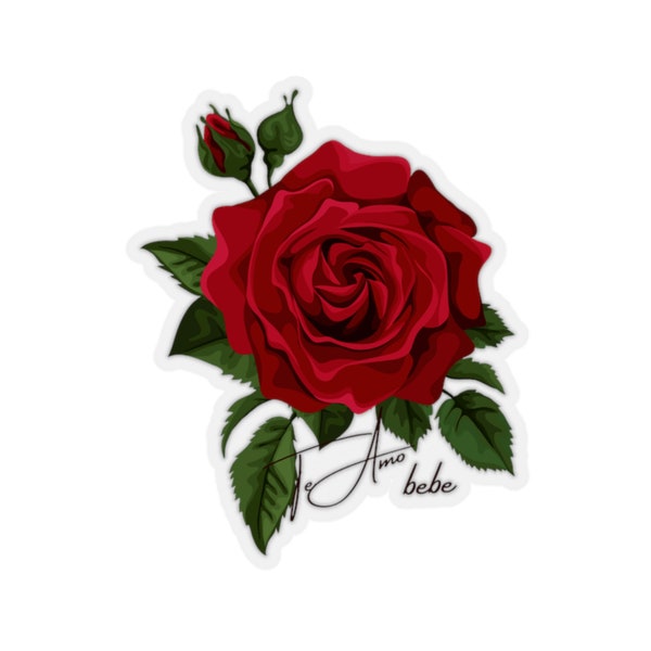 Rose, Flower, Te Amo, Bebe, Sticker, Stickers Belicones, Flores, Rosa Roja, Love Sticker, I love you red rose sticker