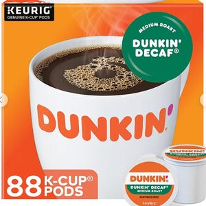 Dunkin' cafeïnevrije koffie Keurig K-Cup-pads, medium gebrand, 88 count/doos