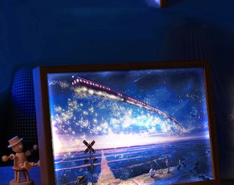 Customized Two-dimensional Decorative Anime Light-up Painting, Illuminated Artwork with USB-Charging