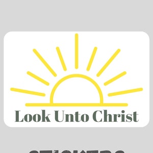Autocollant rectangulaire Look Unto Christ, intercalaire pour carte, thème jeunesse 2025, cadeau jeunes femmes, venez me suivre, cadeau d'anniversaire LDS