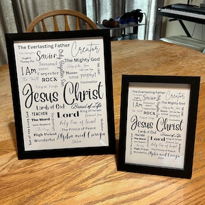 Names of Jesus Christ Print, LDS Birthday Gift, Christian Art, Easter Gift, Titles of our Savior