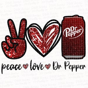 Peace Love Soda PNG SVG • Glitter Cola Shirt Design • Digital Download