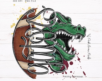 Gators Mascot PNG | School Spirit Football Design | Game Day Sublimation | Varsity Sports Shirt | Hand Drawn Digital Download