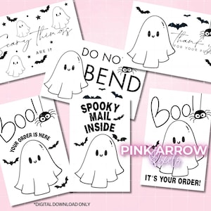 Halloween Thermal Labels, spooky mail png,  Packaging Thermal labels png, Halloween Shipping Label Template, Small Business