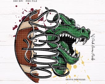 Gators Mascot PNG | School Spirit Football Design | Game Day Sublimation | Varsity Sports Shirt | Hand Drawn Digital Download