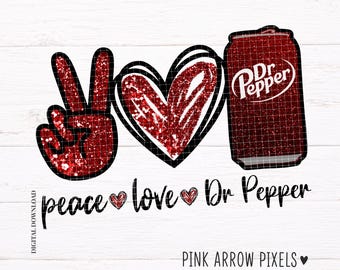 Peace Love Soda PNG SVG • Glitter Cola-shirtontwerp • Digitale download