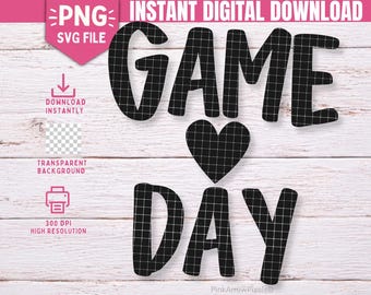 Game Day SVG PNG Bundle – Game Day Shirt Design, Sports Mom SVG, Football Baseball Game Day Cut File