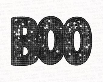 Faux Embroidery Glitter Boo: Halloween Sublimation Design (PNG/PDF)