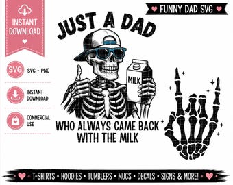 Funny Dad Skeleton PNG: Retro Father's Day Sublimation Design (Digital Download)