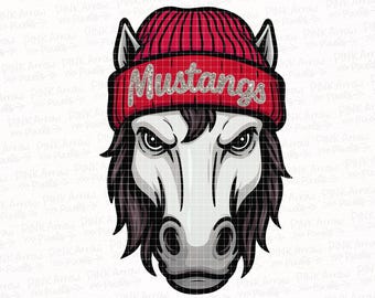 Mustangs maskot PNG | Skolanda-skjortdesign (digital nedladdning)
