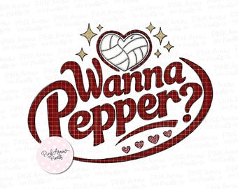 Wanna Pepper Volleyball Heart PNG | Volleyball Mom Design (Digital Download)