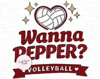 Wanna Pepper Volleyball Heart PNG | Projekt Volleyball Mom (pobieranie cyfrowe)