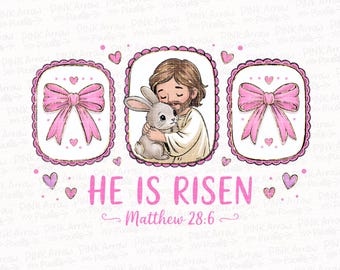 Han är uppstånden PNG – Matteus 28:6 Påskharedesign