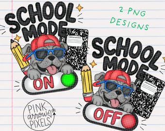 Bulldog Mascot PNG | Back to School Design (Digital Download)