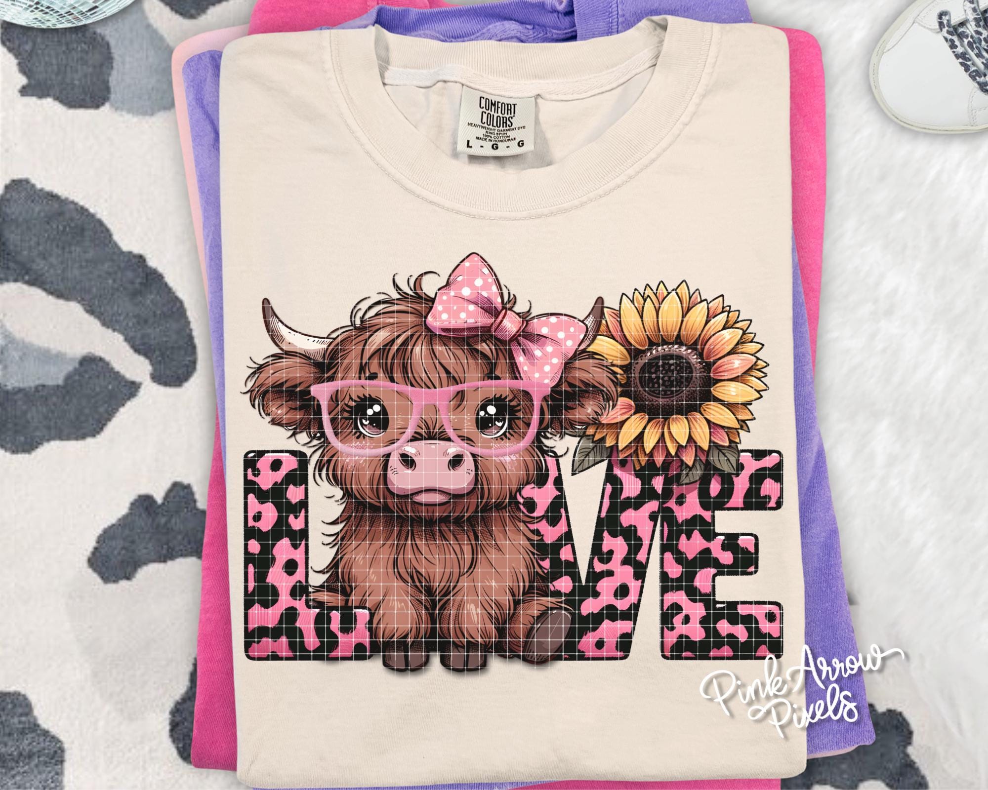 Cute Highland Cow Sunflower Sublimation Design (digital Download) - Etsy