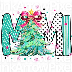 Árbol de Navidad Mimi PNG, Diseño navideño retro de abuela (Descarga digital)