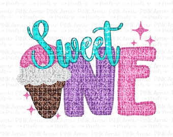 Söt födelsedag PNG • Design med konstgjord chenilleglass • Första födelsedagströja PNG • Digital nedladdning