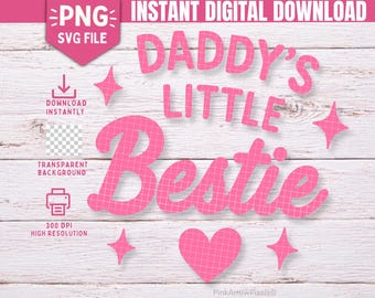 Daddy’s Little Bestie PNG – Girl Dad Shirt Design, Father Daughter Gift