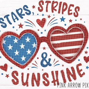 Rouge, blanc et bleu PNG | Lunettes de soleil patriotiques | Sublimation du 4 juillet