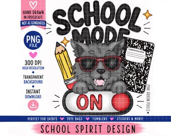 Mascota Wildcat PNG / Diseño de regreso a clases (Descarga digital)