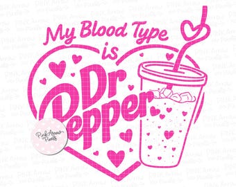 Soda Valentine SVG | Rosa hjärta dryckesdesign (digital nedladdning)