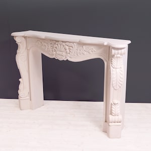 Solid white Elegance Fireplace Mantel - Handcrafted Solid Wood Living Room Décor