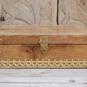 Traditional Solid Wood Box with Brass Fittings: A Timeless Gift of Elegance image 5