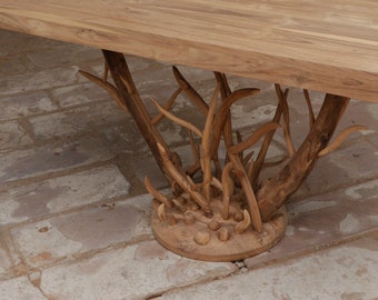 Solid Teak Rustic Root Concept Console Table - Nature-Inspired Design Meets Luxurious Craftsmanship