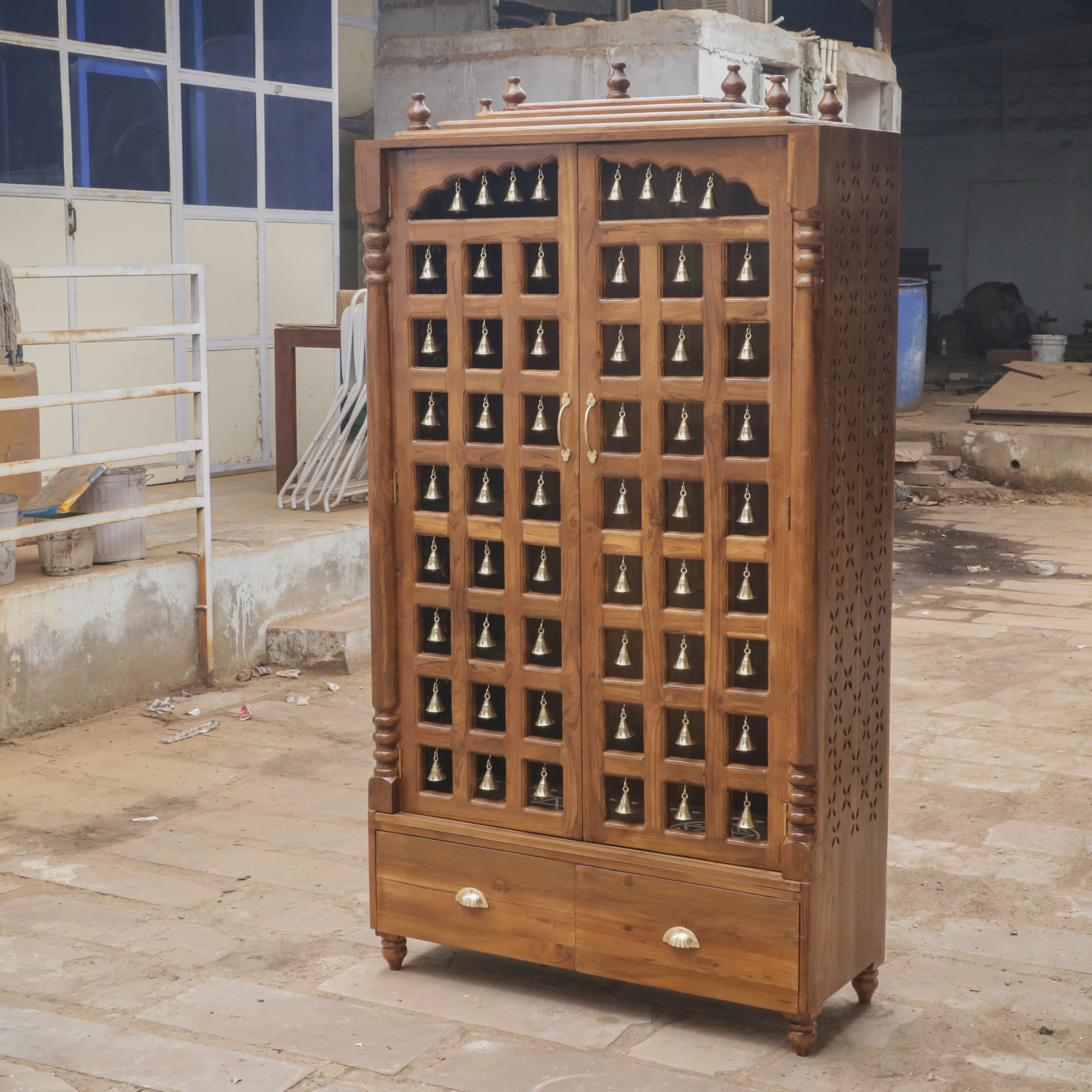 Wooden on sale pooja cupboard