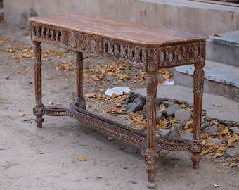 Handcrafted Wooden Rustic Console Table: A Perfect Blend of Style and Functionality