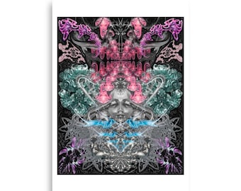 Atom heart — Fine Art Print | Contemporary Mexican Art | Figurative Wall Art