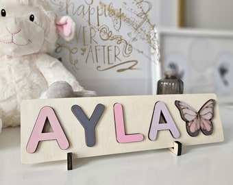 Wooden Personalized Name Puzzle, Gift for Kids, Name Puzzles for Toddlers, Montessori Baby Toys, First Birthday Gift, Baby Shower Gift