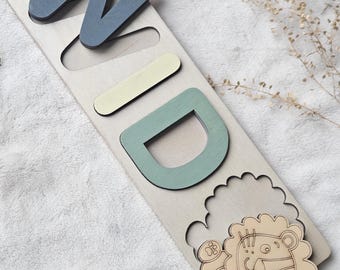 Personalized Wooden Name Puzzle: Montessori Toddler Toy