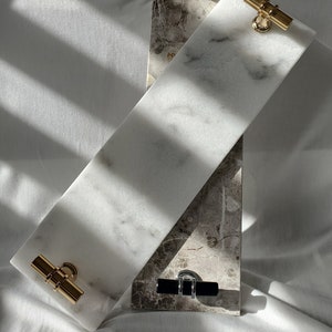 White Marble Tray, Genuine Marble Tray , Tray for Bathroom/Kitchen/Vanity /Perfume, Holder for Candles, Mother's day gift ide image 7