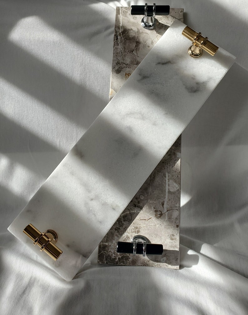 White Marble Tray, Genuine Marble Tray , Tray for Bathroom/Kitchen/Vanity /Perfume, Holder for Candles, Mother's day gift ide image 7