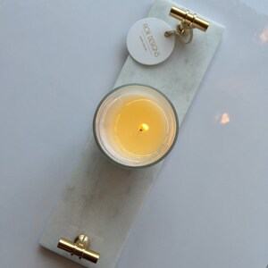 White Marble Tray, Genuine Marble Tray , Tray for Bathroom/Kitchen/Vanity /Perfume, Holder for Candles, Mother's day gift ide image 3