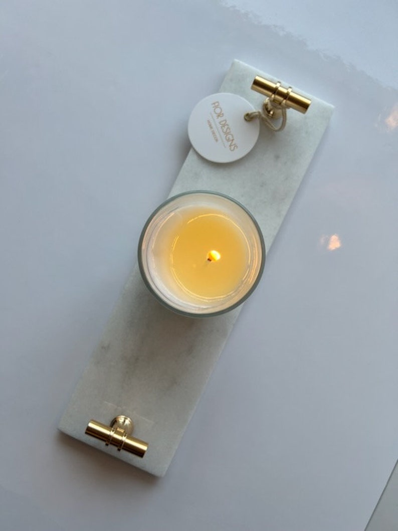 White Marble Tray, Genuine Marble Tray , Tray for Bathroom/Kitchen/Vanity /Perfume, Holder for Candles, Mother's day gift ide image 3
