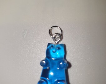 Bear pendant / charm epoxy resin blue/green/red/orange