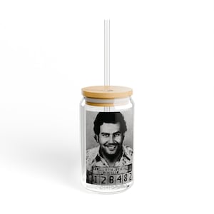 Pablo Escobar sipperglas, 16oz beker voor gangsterfilmfans, uniek cadeau voor narcos-watchers, aangepaste drinkgerei, gangster lifestyle decor
