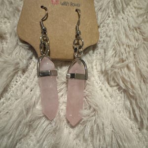 Pink hexagonal Crystal Earrings pink Boho,  Fashion Jewelry bohemian dangle earrings