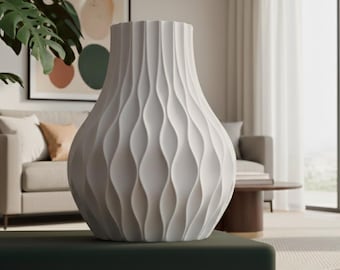 3D-geprinte golfvaas – modern geometrisch Scandinavisch decor